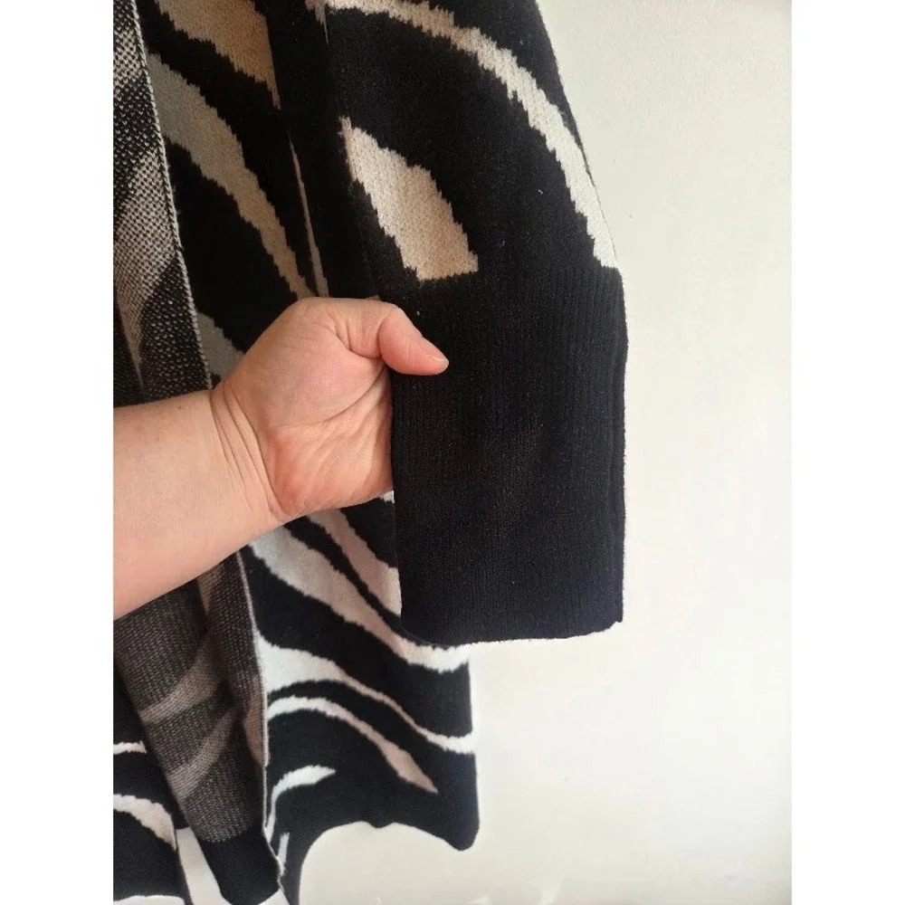 Philosophy Republic Clothing Zebra Print Long Cardigan Viscose Blend  M
